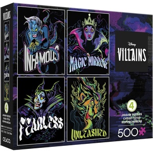image:imageCeaco  Disney  Villains Neon 4 in 1 Multipack  500 Piece Jigsaw Puzzle